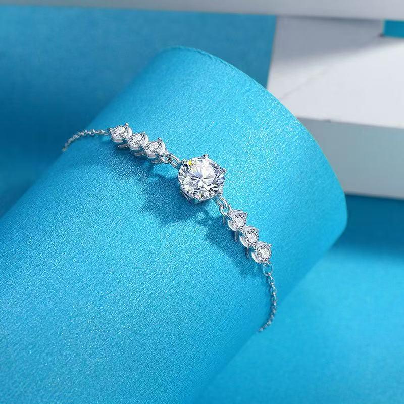 【#A327】(Tess)925 Sterling Silver Synthetic Moissanite bracelet