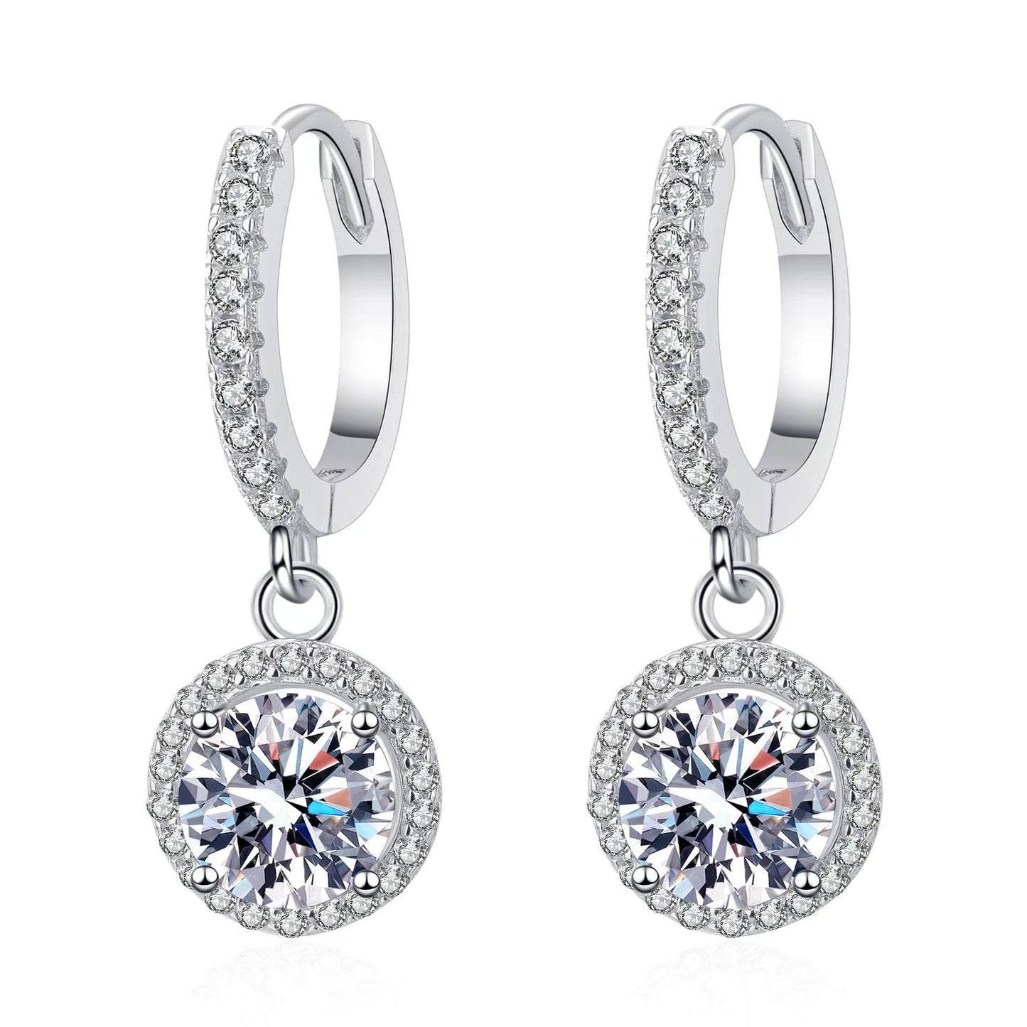 【#46】(Maisie)925Sterling Silver Synthetic Moissanite earrings