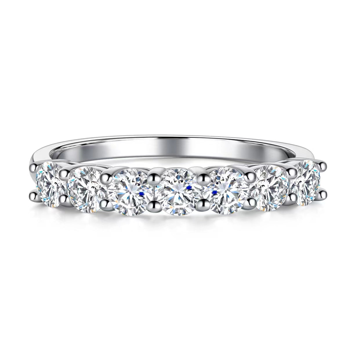 【#02】(7 Princess)925 Sterling Silver Synthetic Moissanite rings