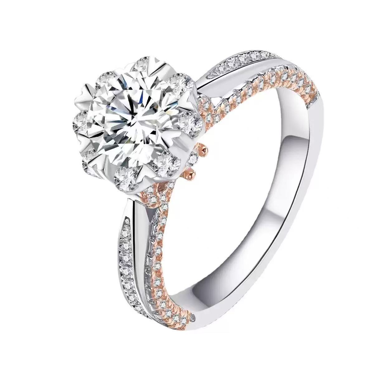 【#A382】(Tonino)925 Sterling Silver Synthetic Moissanite rings