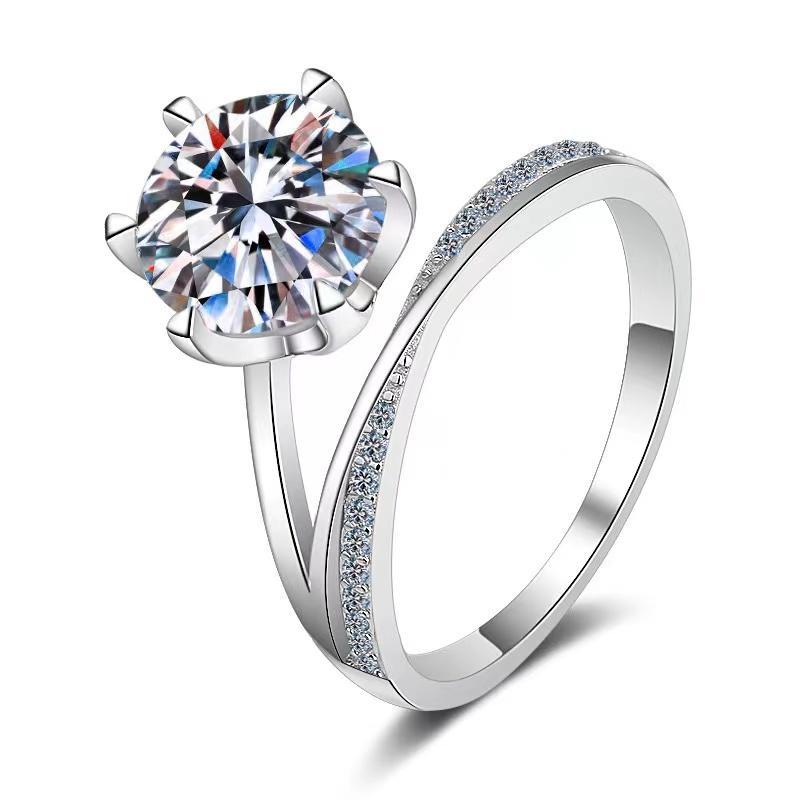 【#JZ146】(Cloud) 925 Sterling Silver Synthetic Moissanite ring
