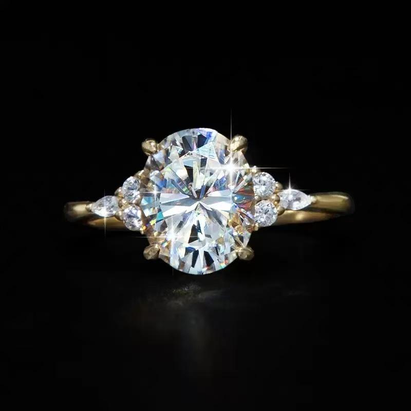 【#152】(Agnes)925 Sterling Silver Synthetic Moissanite Rings