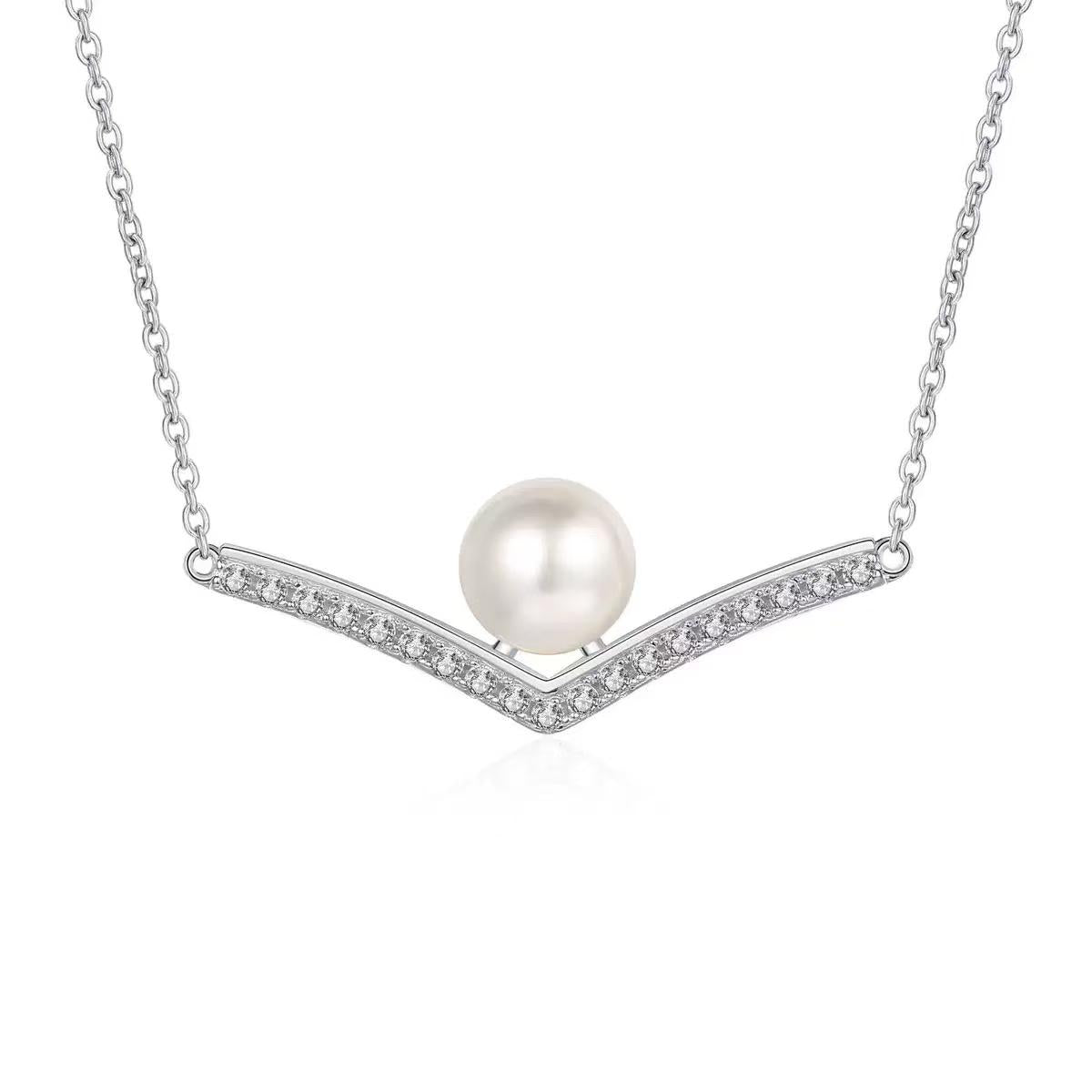 【#161】(Daphne)925 Sterling Silver Synthetic Moissanite Necklace