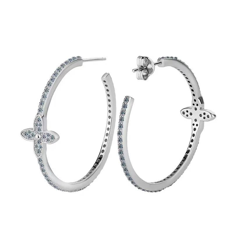 【#A347】(Jocelyn)925Sterling Silver Synthetic Moissanite earrings