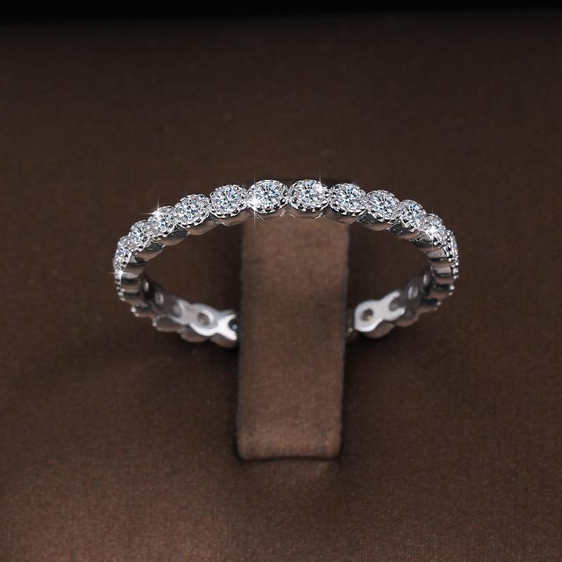 【#178】(Christine)925 Sterling Silver Synthetic Moissanit Ring