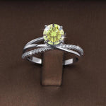 【#181】(Celestine)925 Sterling Silver Synthetic Moissanit Ring