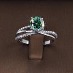 【#181】(Celestine)925 Sterling Silver Synthetic Moissanit Ring
