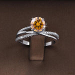 【#181】(Celestine)925 Sterling Silver Synthetic Moissanit Ring