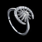 【#182】(Charlotte) 925 Sterling Silver Synthetic Moissanite Ring