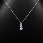 【#194】(Christal) 925 Sterling Silver Synthetic Moissanite Necklace