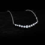 【#195】(Dreamy) 925 Sterling Silver Synthetic Moissanite Necklace