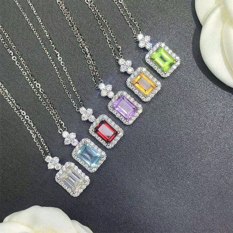 【#A317】(Belinda)925 Sterling Silver Synthetic Moissanite Necklace