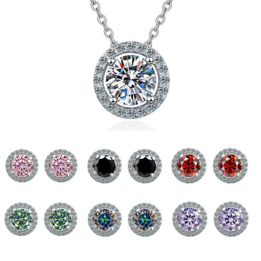【#A318】(Leo)925 Sterling Silver Synthetic Moissanite Necklace