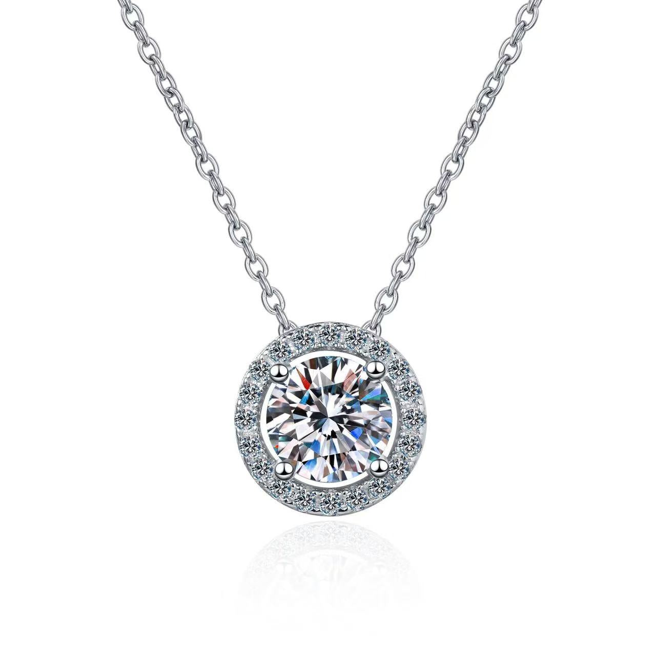 【#A318】(Leo)925 Sterling Silver Synthetic Moissanite Necklace