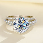 【#A319】(Ava)925 Sterling Silver Synthetic Moissanite Ring