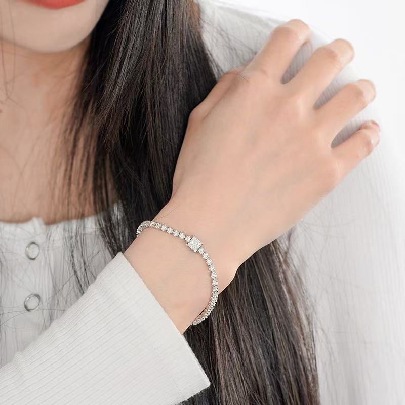 【#A320】(Alex)925 Sterling Silver Synthetic Moissanite bracelet