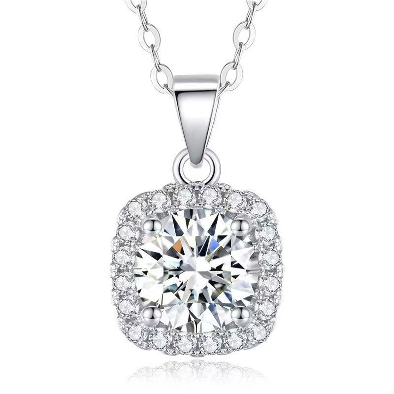 【#A321】(Aaron)925 Sterling Silver Synthetic Moissanite Necklace