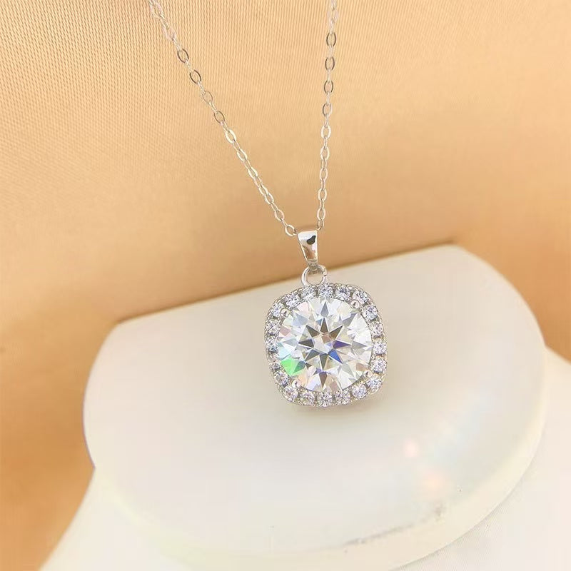 【#A321】(Aaron)925 Sterling Silver Synthetic Moissanite Necklace