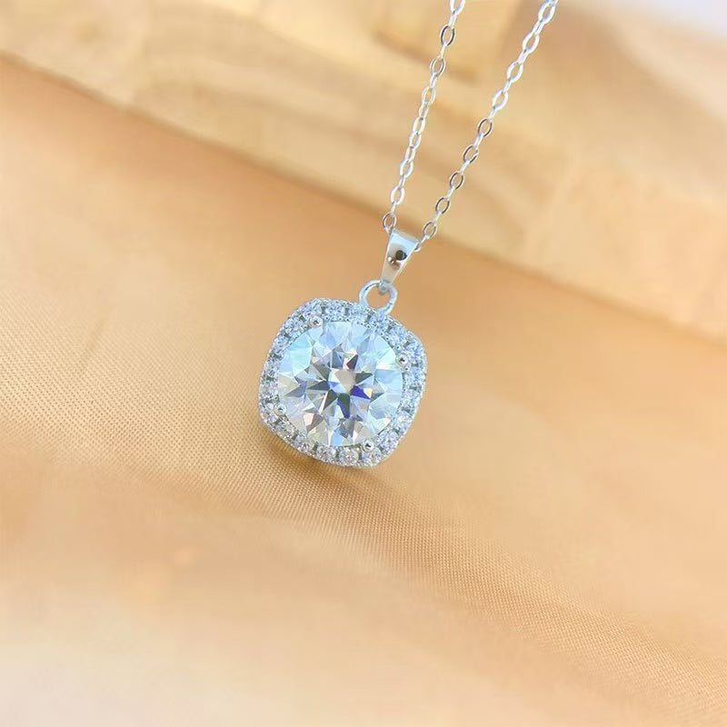 【#A321】(Aaron)925 Sterling Silver Synthetic Moissanite Necklace