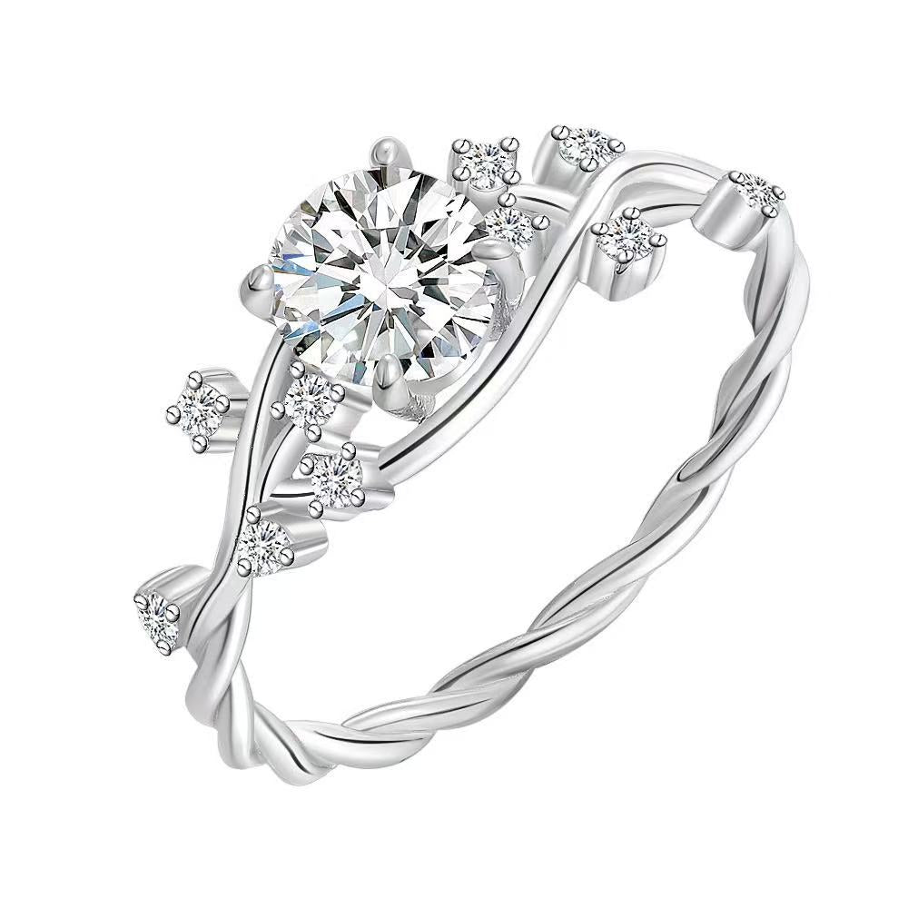 【#A322】(Vito)925 Sterling Silver Synthetic Moissanite Ring
