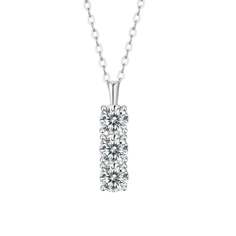 【#A323】(Toms)925 Sterling Silver Synthetic Moissanite Necklace