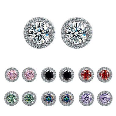 【#A316】(Greta)925Sterling Silver Synthetic Moissanite Earrings