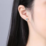 【#A316】(Greta)925Sterling Silver Synthetic Moissanite Earrings