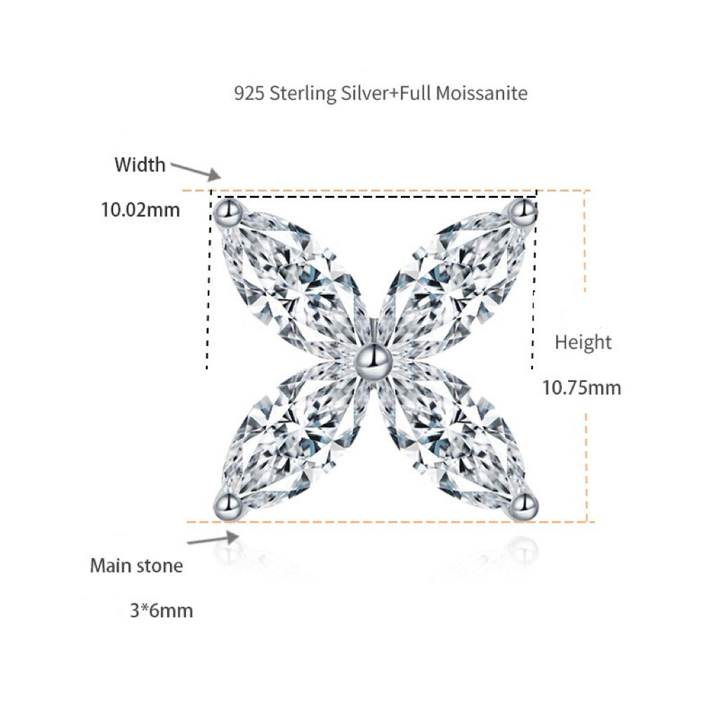 【#501】(Maxine) 925 Sterling Silver Synthetic Moissanite Set