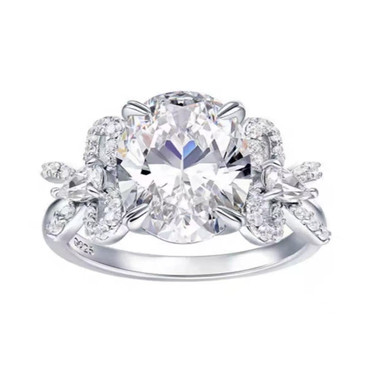 【#514】(Magee)925 Sterling Silver Synthetic Moissanite Ring