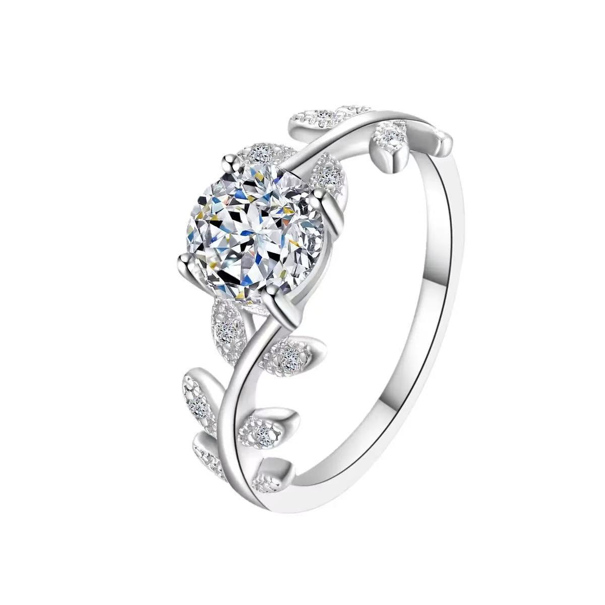 【#515】(Melissa)925 Sterling Silver Synthetic Moissanite Ring