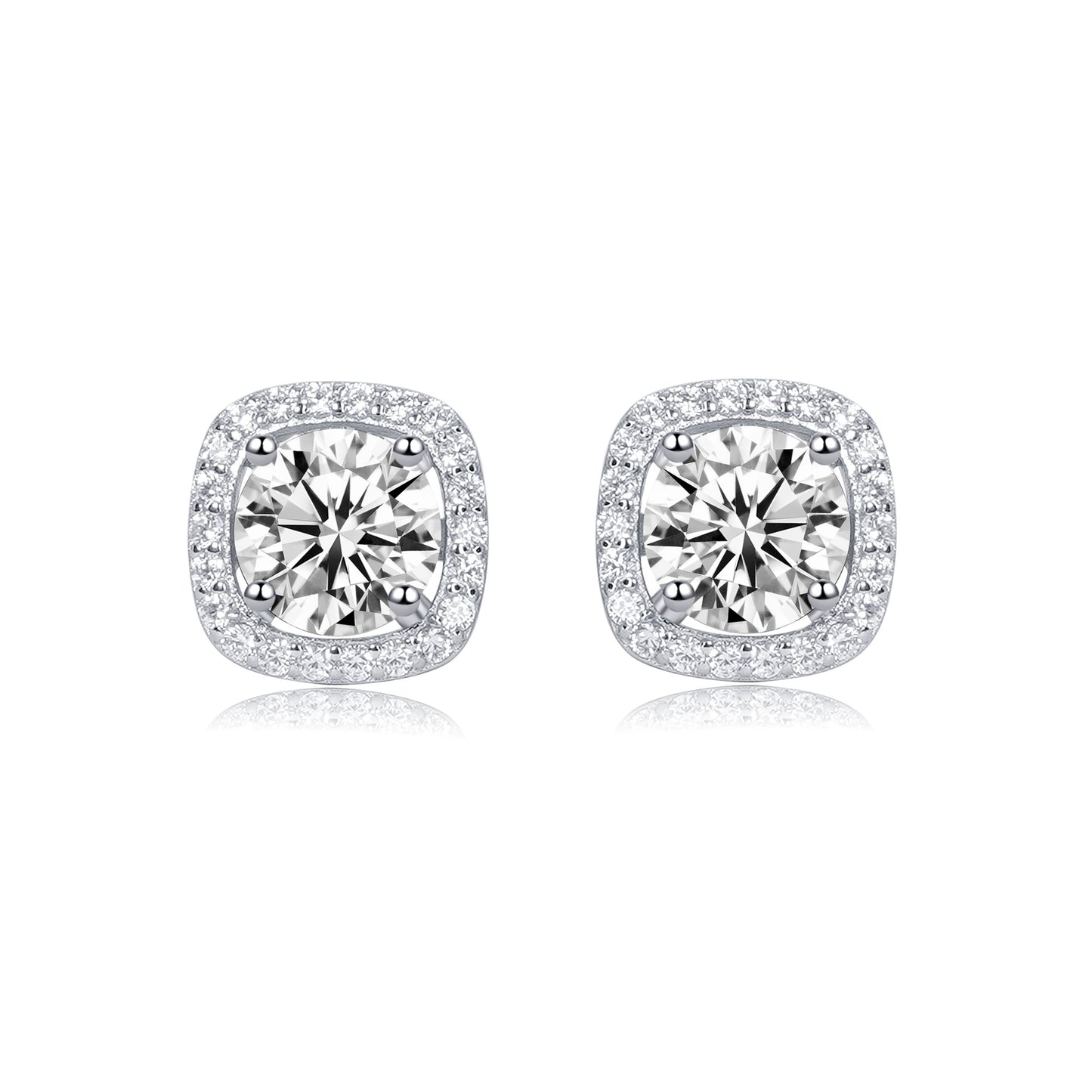 【#18】(Princess earrings)925 Sterling Silver Moissanite rings