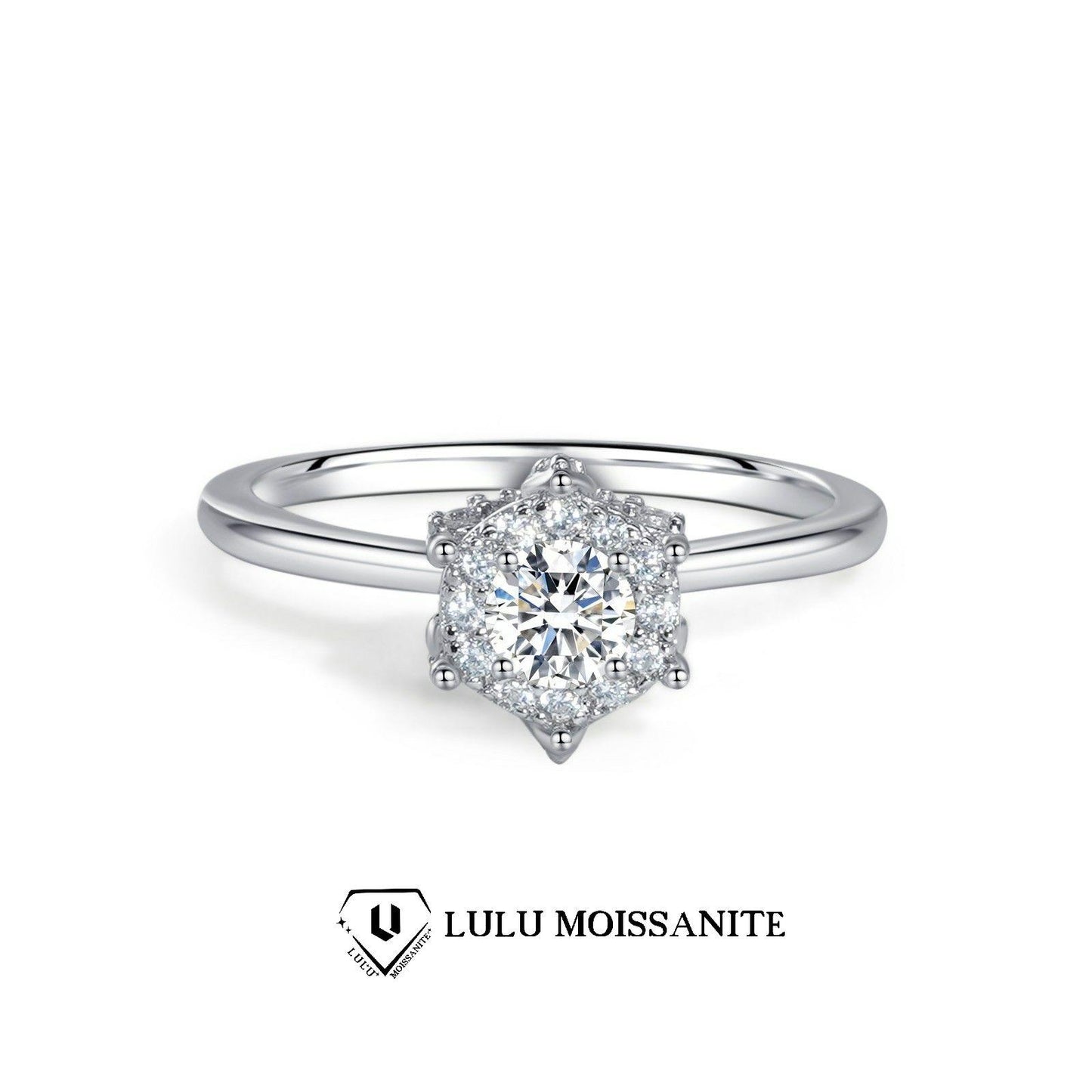 【#15】 (Bella) 925 Sterling Silver Synthetic Moissanite rings
