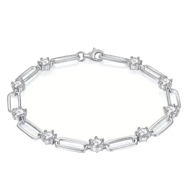 【#A301】(Hope) 925 Sterling Silver Synthetic Moissanite Bracelet
