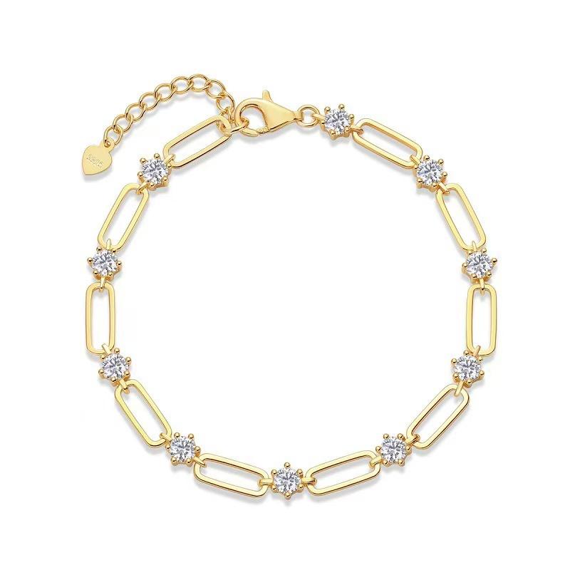 【#A301】(Hope) 925 Sterling Silver Synthetic Moissanite Bracelet