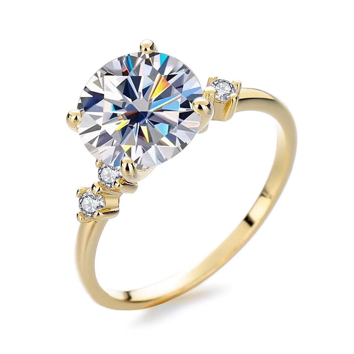 【#A328】 (Tiana) 925 Sterling Silver Synthetic Moissanite Ring