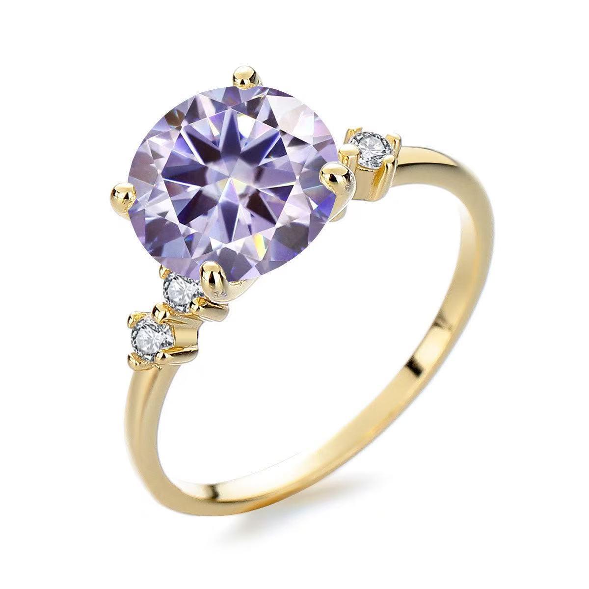 【#A328】 (Tiana) 925 Sterling Silver Synthetic Moissanite Ring