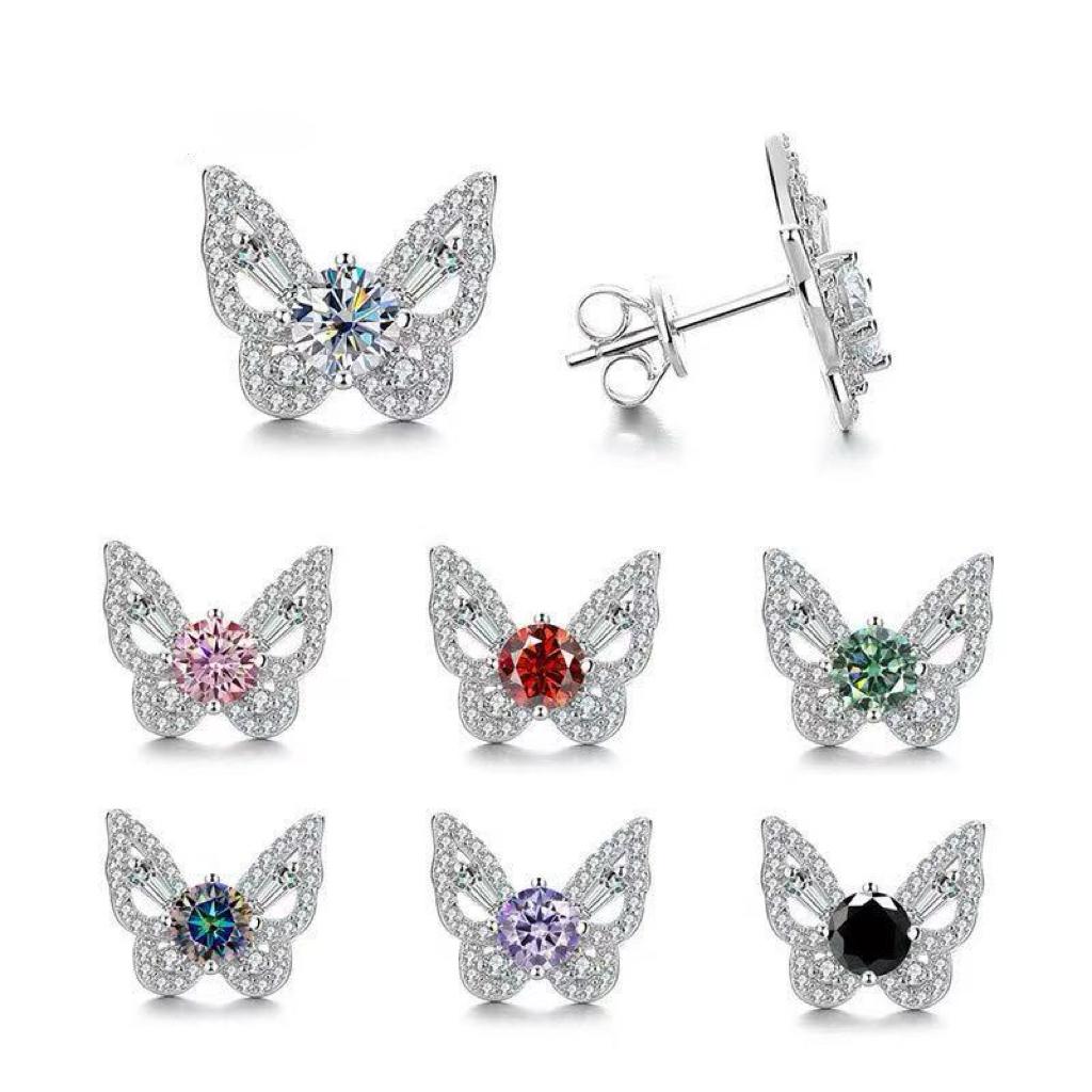 【#A329】(Tyler)925 Sterling Silver Synthetic Moissanite Earrings