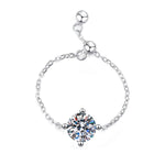 【#A341】(Jasper) 925 Sterling Silver Synthetic Moissanite Ring