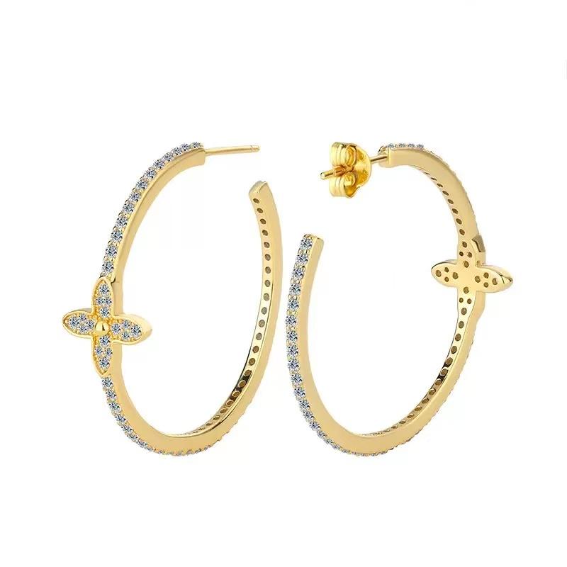 【#A347】(Jocelyn)925Sterling Silver Synthetic Moissanite earrings