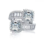 【#A351】(Jesse)925 Sterling Silver Synthetic Moissanite Rings