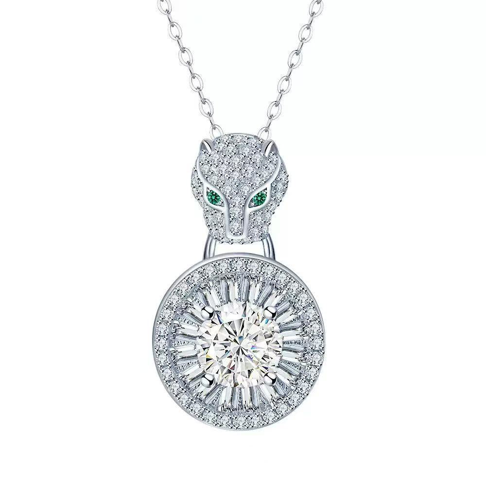 【#A352】(Jaime)925 Sterling Silver Synthetic Moissanite Necklace