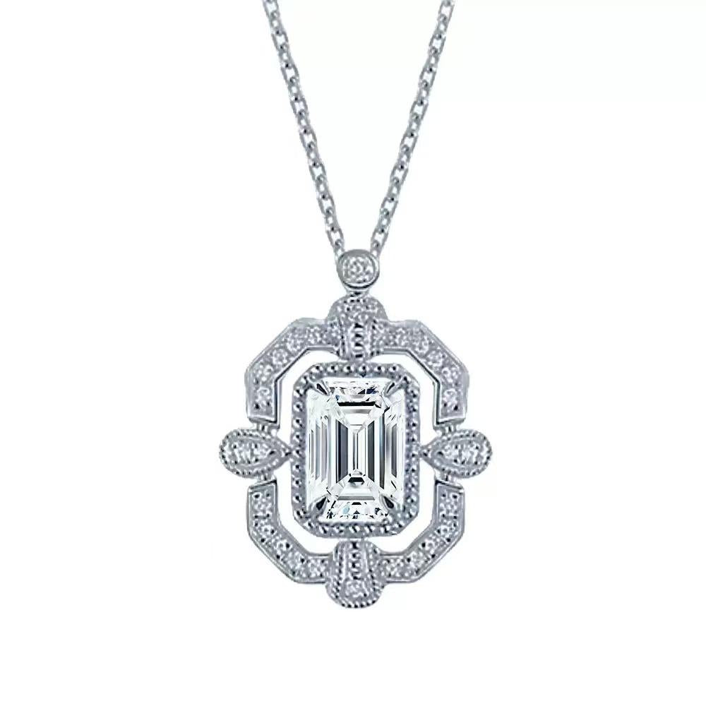 【#A353】(Valerie)925 Sterling Silver Synthetic MoissaniteNecklace