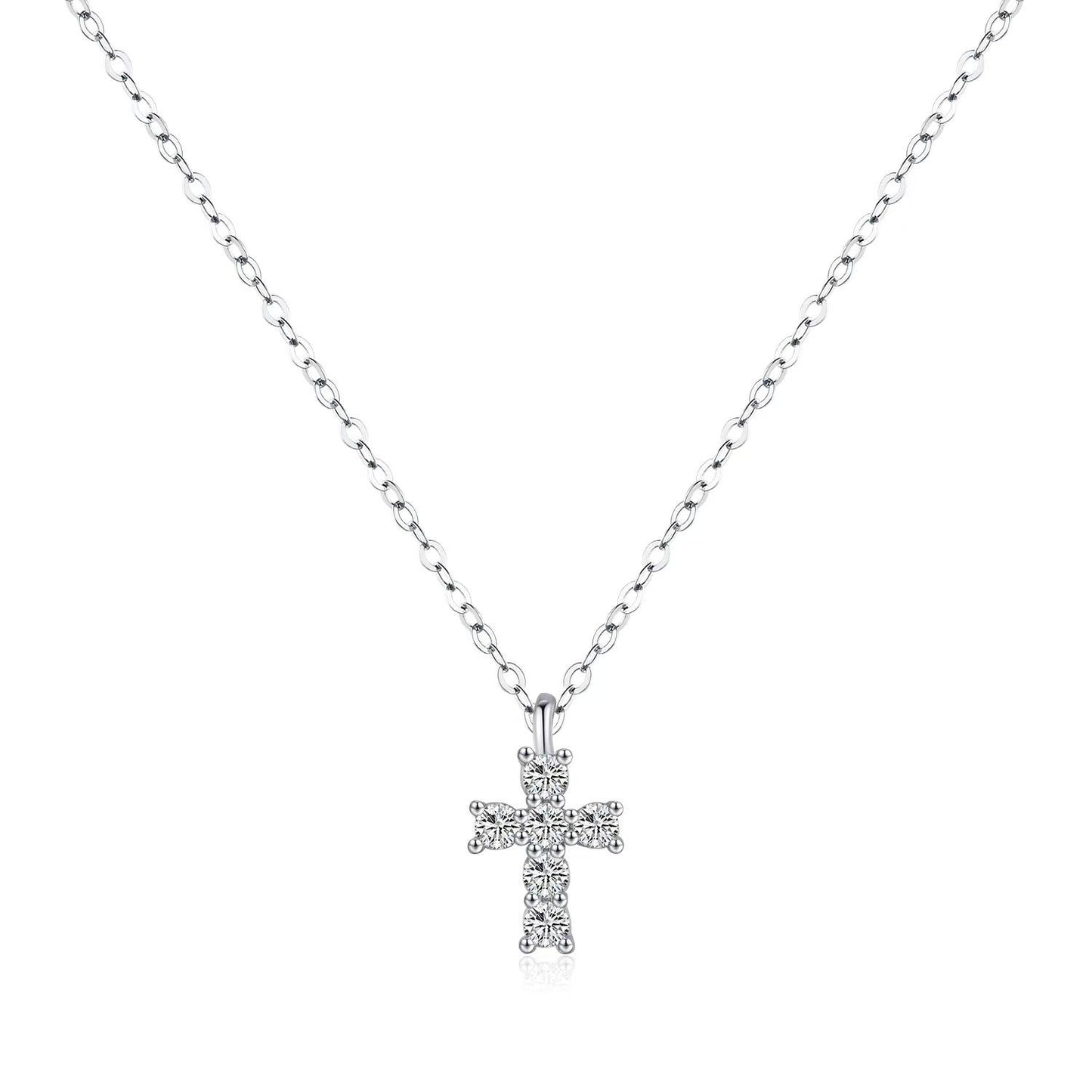 【#39】(Ava)925 Sterling Silver Synthetic Moissanite Necklace