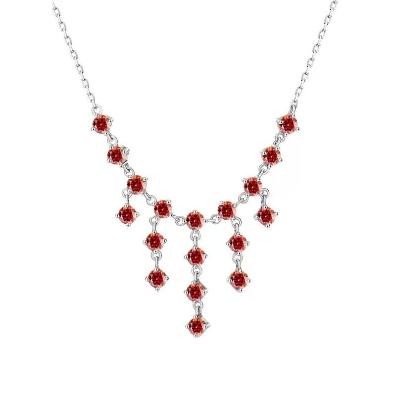 【#A359】(Noor)925 Sterling Silver Synthetic Moissanite Necklace