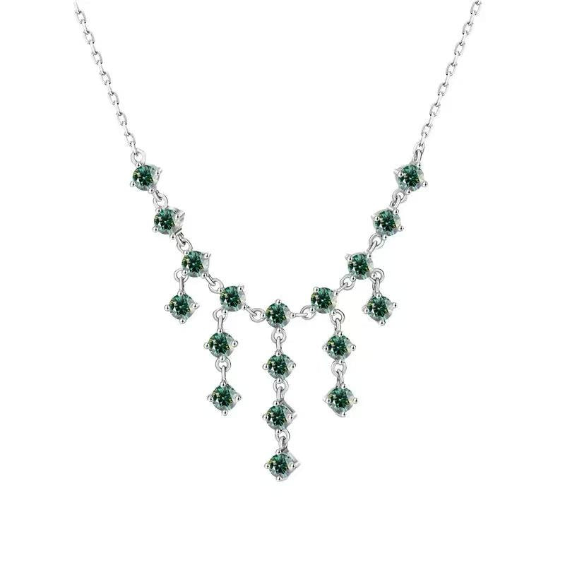 【#A359】(Noor)925 Sterling Silver Synthetic Moissanite Necklace