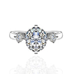 【#36】(Coral) 925 Sterling Silver Synthetic Moissanite ring