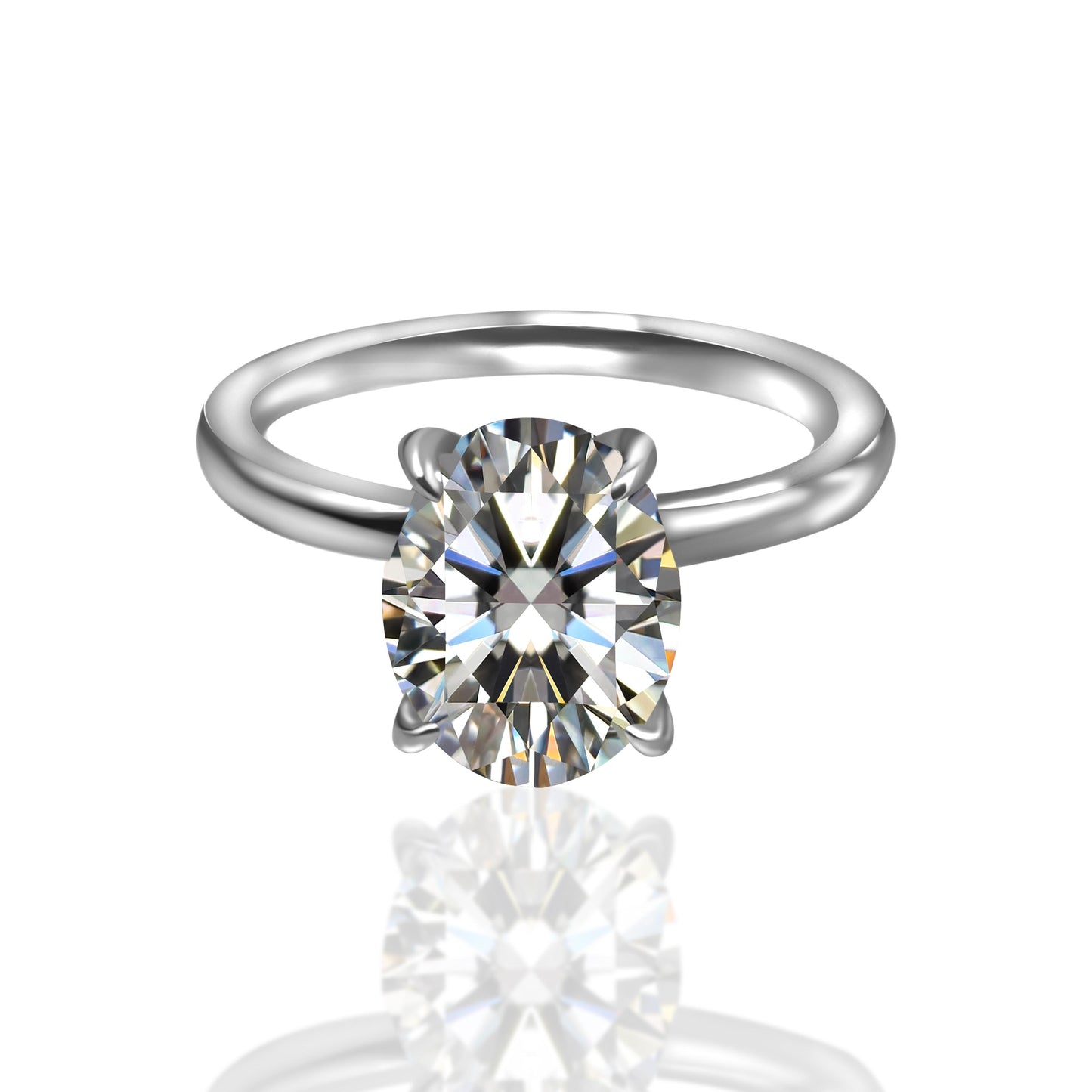 【#28】(Rita) 925 Sterling Silver Synthetic Moissanite ring