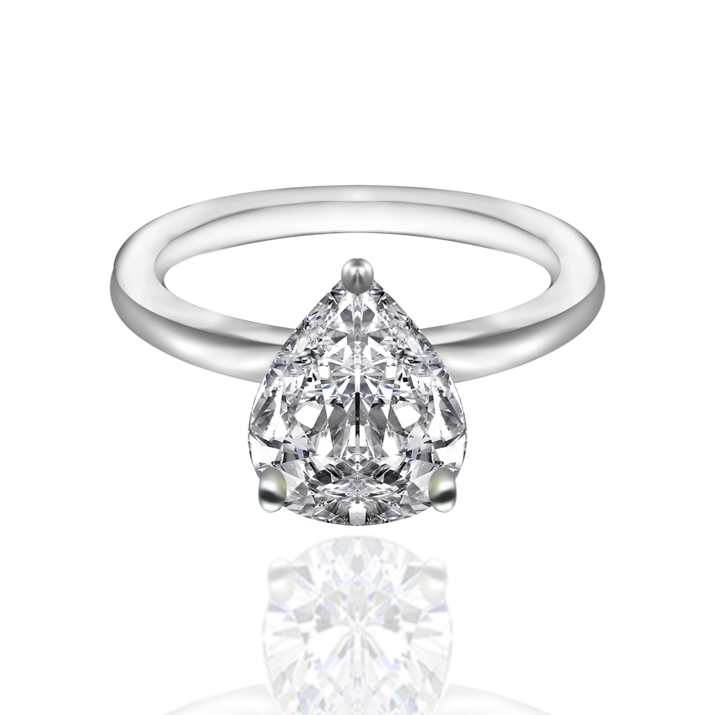 【#29】(Faye) 925 Sterling Silver Synthetic Moissanite ring