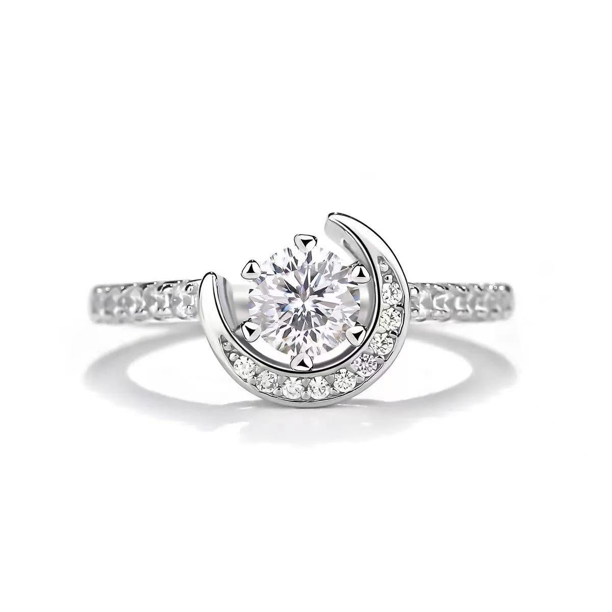 【#481】(Lilly)925 Sterling Silver Synthetic Moissanite Ring