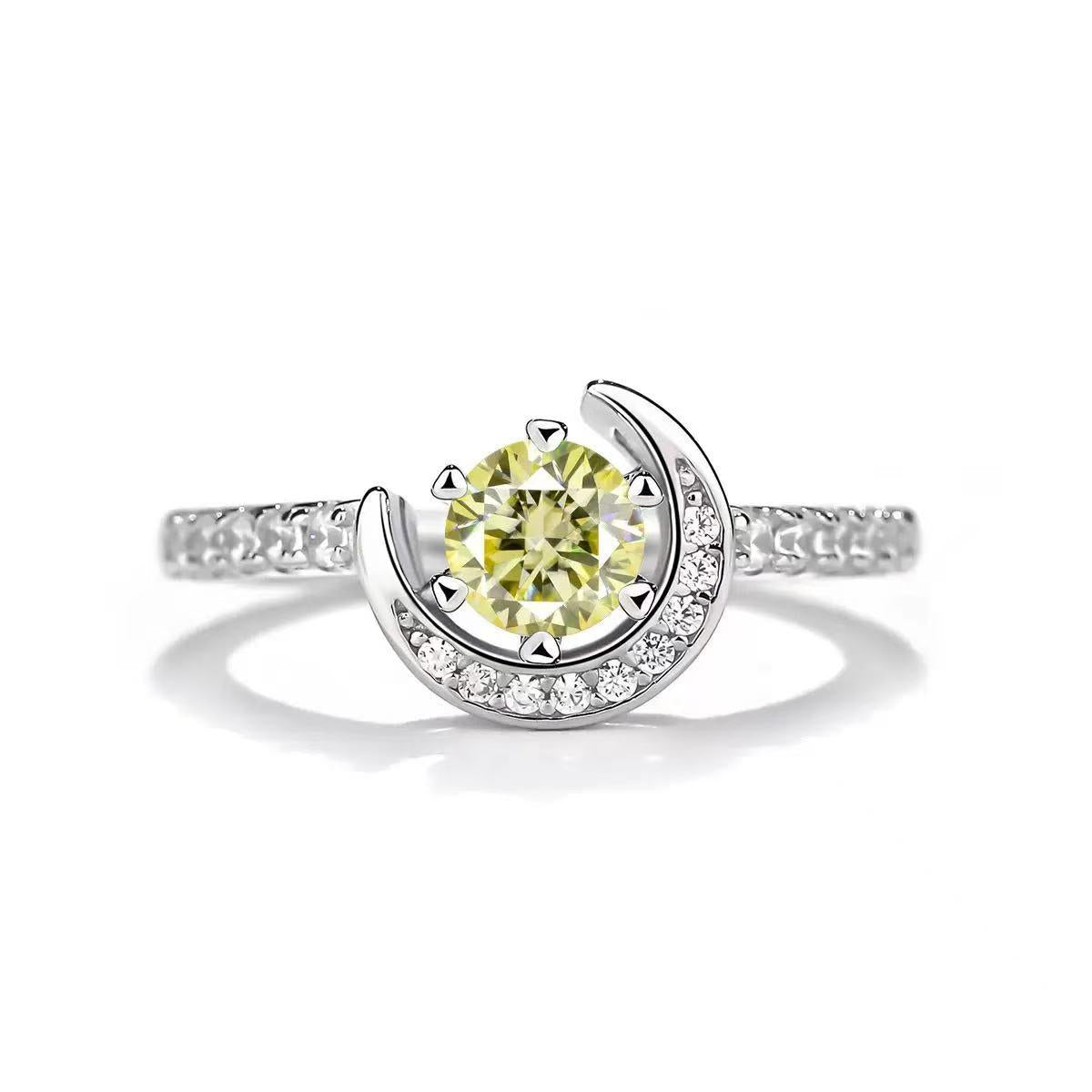 【#481】(Lilly)925 Sterling Silver Synthetic Moissanite Ring